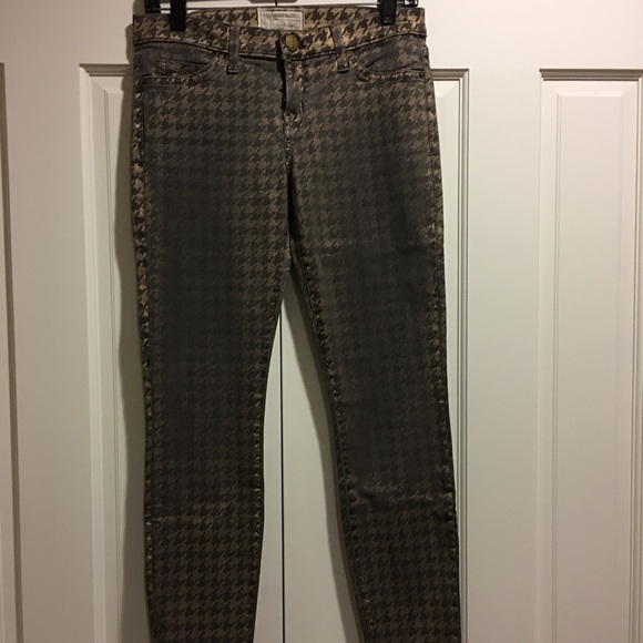 Current Elliott Black & Gold Houndstooth Jeans 28 - Picture 2 of 6